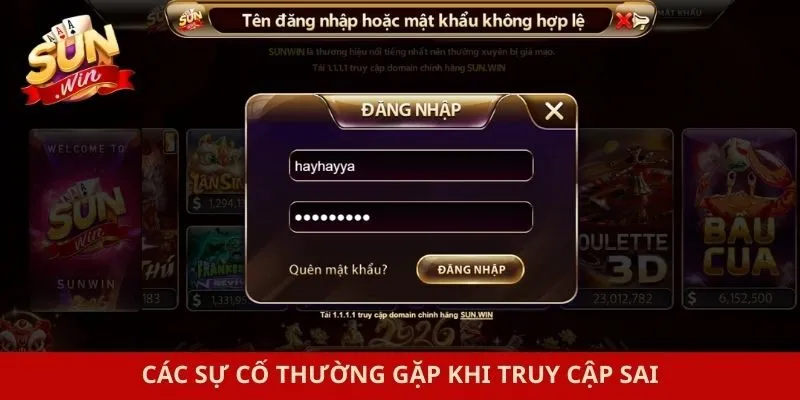 Lưu ý khi đăng nhập Sunwin 2026